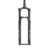 Fox 34 Float AWL tapered MTB fork with 29-inch wheels, 100mm travel, fender, and light mounts, designed for mountain biking.