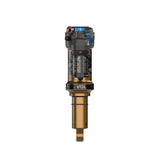 Fox Float X Factory rear shock for trail bikes, 2-position adjustable mountain bike suspension component with branding visible.