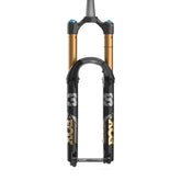 Fox 38 Float FACT GRIP X2 tapered mountain bike suspension fork for off-road riding, with detailed stanchions and crown visible.