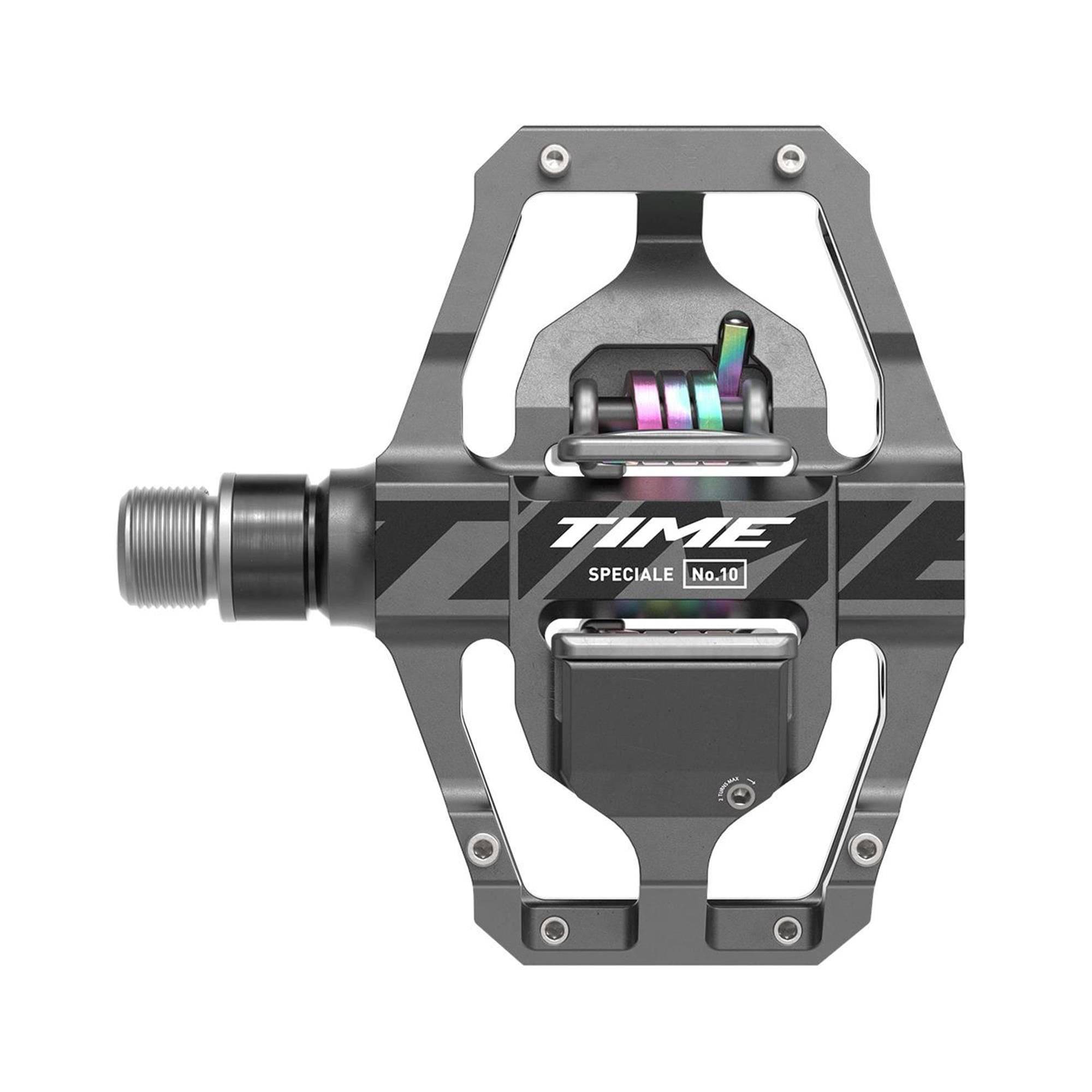 Time Sport Speciale 10 large MTB clipless pedals with ATAC cleats, durable cycling components for mountain biking.
