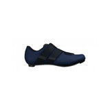 Fizik R5 Tempo Overcurve road cycling shoes with BOA IP1 dial and Velcro strap, shown in black with sleek design.