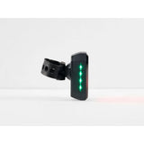 Trek CarBack Radar rear bike light in black with vehicle detection, mounted on bike for enhanced visibility and safety.