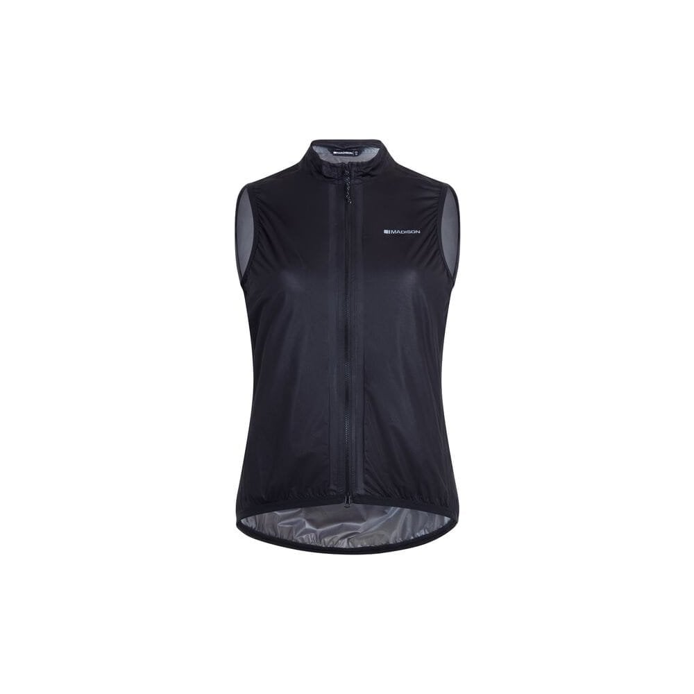 Madison Flux women's waterproof cycling gilet vest with reflective inserts, lightweight and packable for outdoor biking.