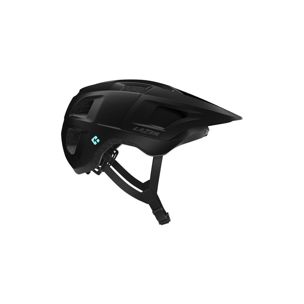 Lazer Finch KinetiCore youth trail helmet with adjustable fit and LED light mount, designed for outdoor biking and safety.