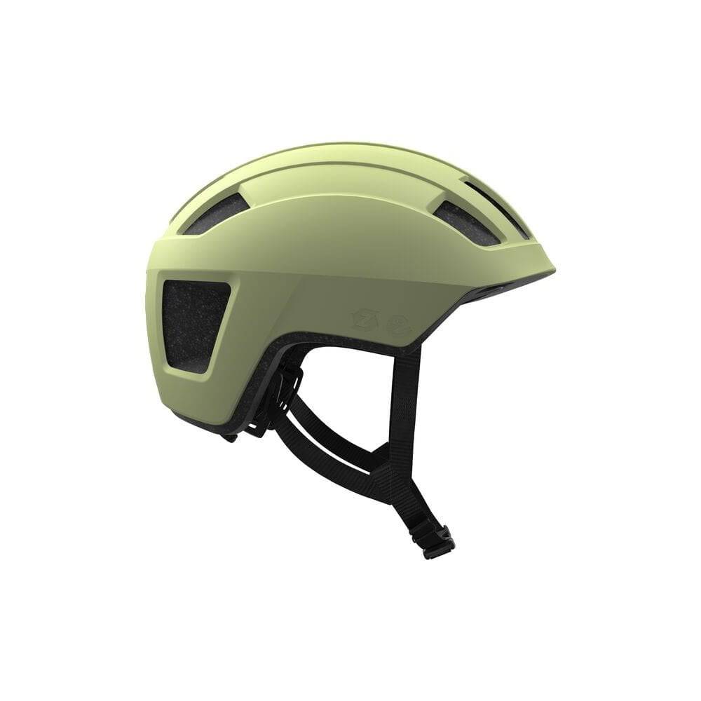 Lazer Verde KinetiCore cycling helmet in green with ventilation vents, sustainable design, and NTA 8776 certification.