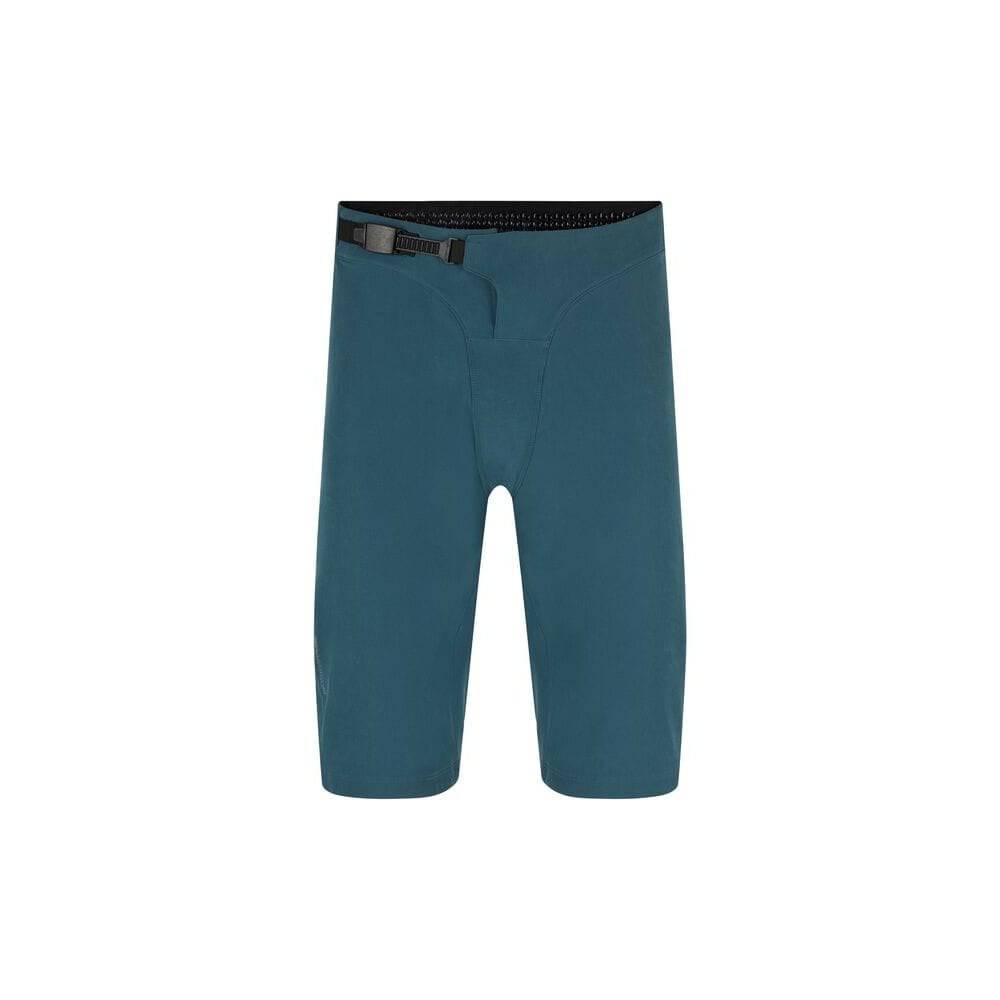 Madison Flux men's DWR stretch trail shorts with water-repellent coating and zipper pockets, suitable for outdoor activities.