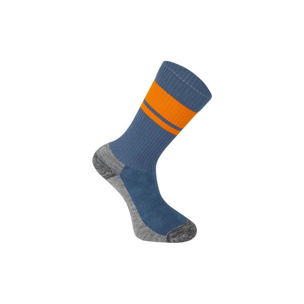 Madison DTE Trail long insulated mountain biking and outdoor socks, shown in a natural setting, designed for warmth and comfort.