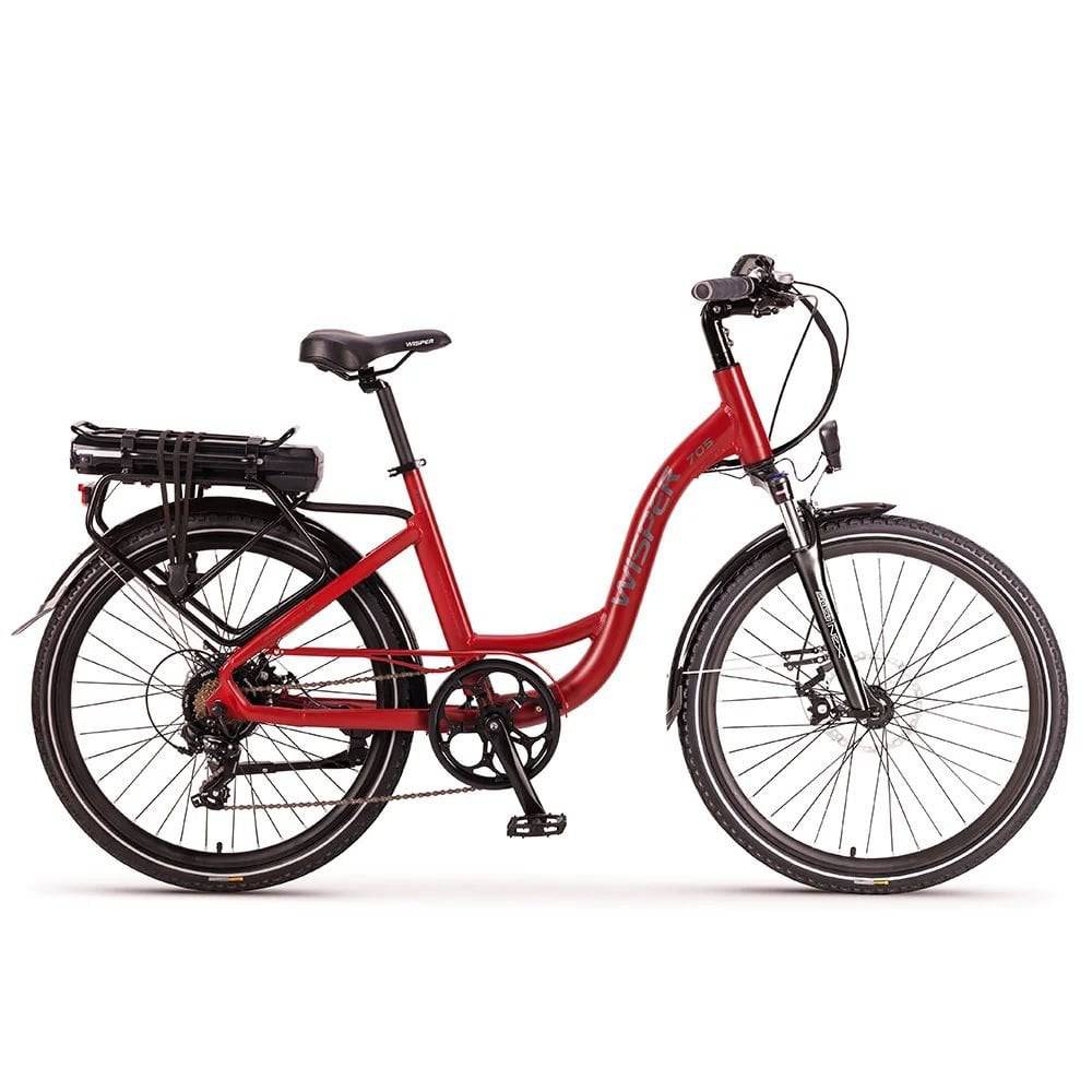 Wisper 705 Standard Step-Through e-Hybrid Bike 2023 model without battery, featuring a sleek frame and urban commuting design.