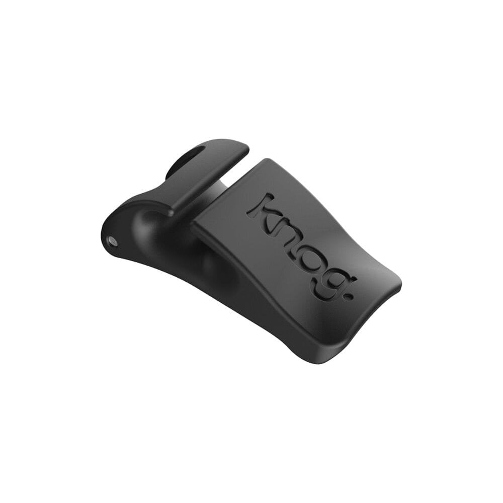 Knog Blinder light clasp replacement accessory for secure bike light mounting, shown in close-up with mounting details.