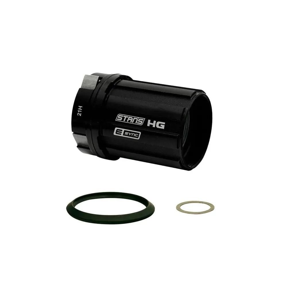 Stan's NoTubes Shimano HG Freehub for E-Sync, Neo, Ultimate hubs with spacers and seal, bike component for smooth gear shifting.