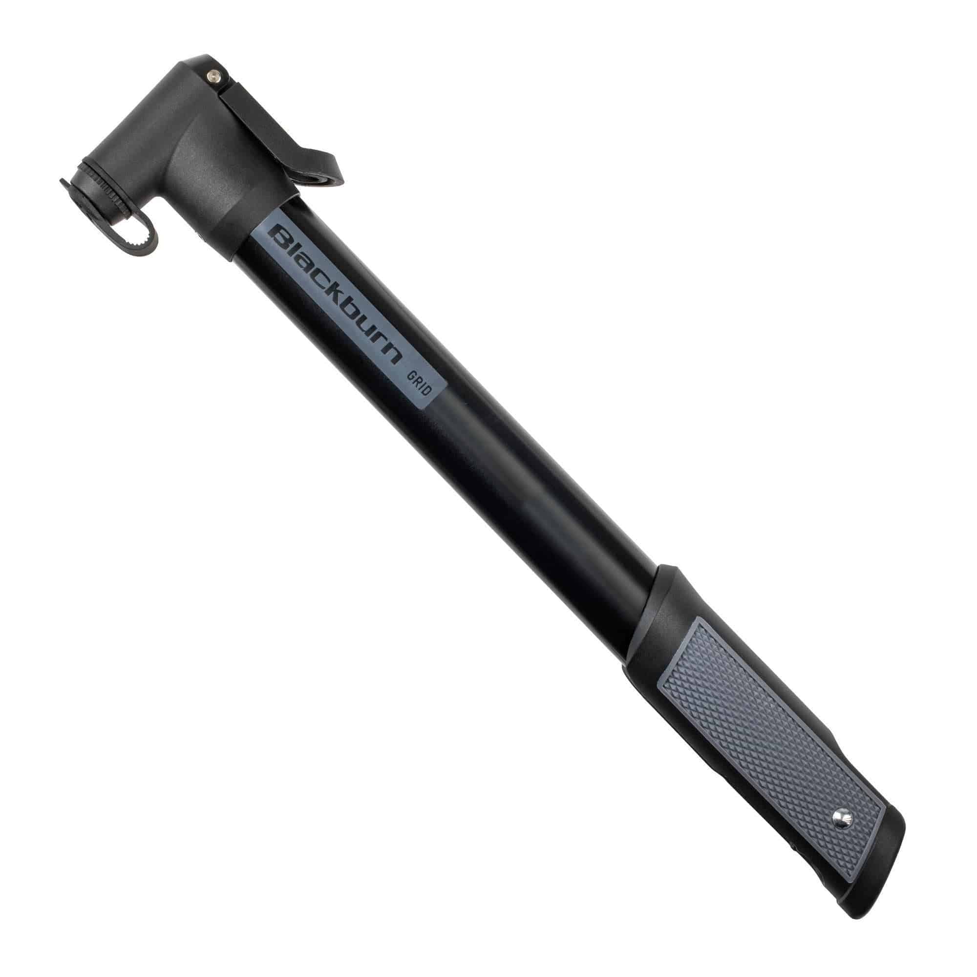Blackburn Grid Mini Pump for bikes, black compact bike pump with any-valve head, 90 PSI pressure, ideal for cycling accessories