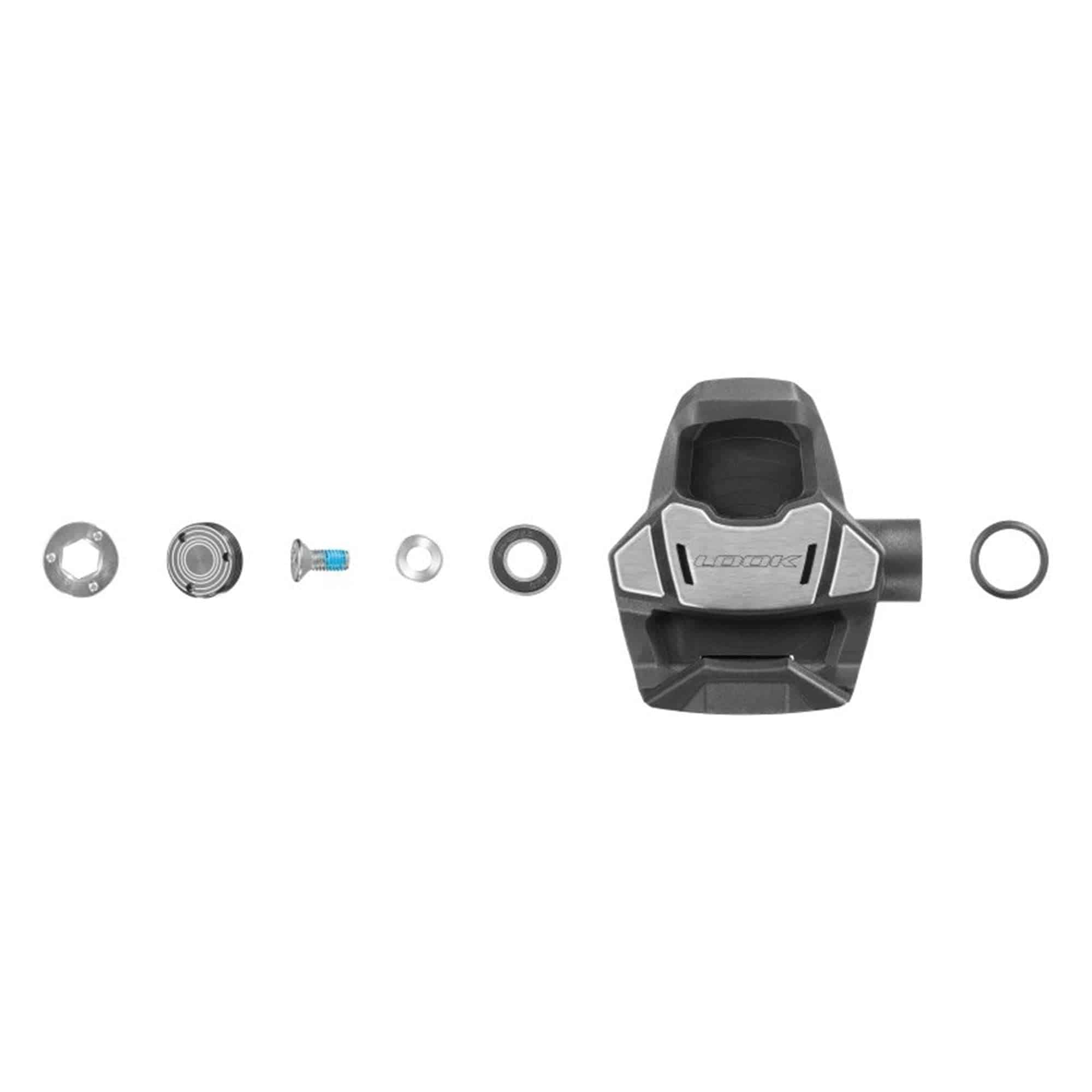 LOOK Spare Blade Power Body Left for Keo Blade Power Pedals, includes tool kit, showing the metal pedal blade and mounting hardware.