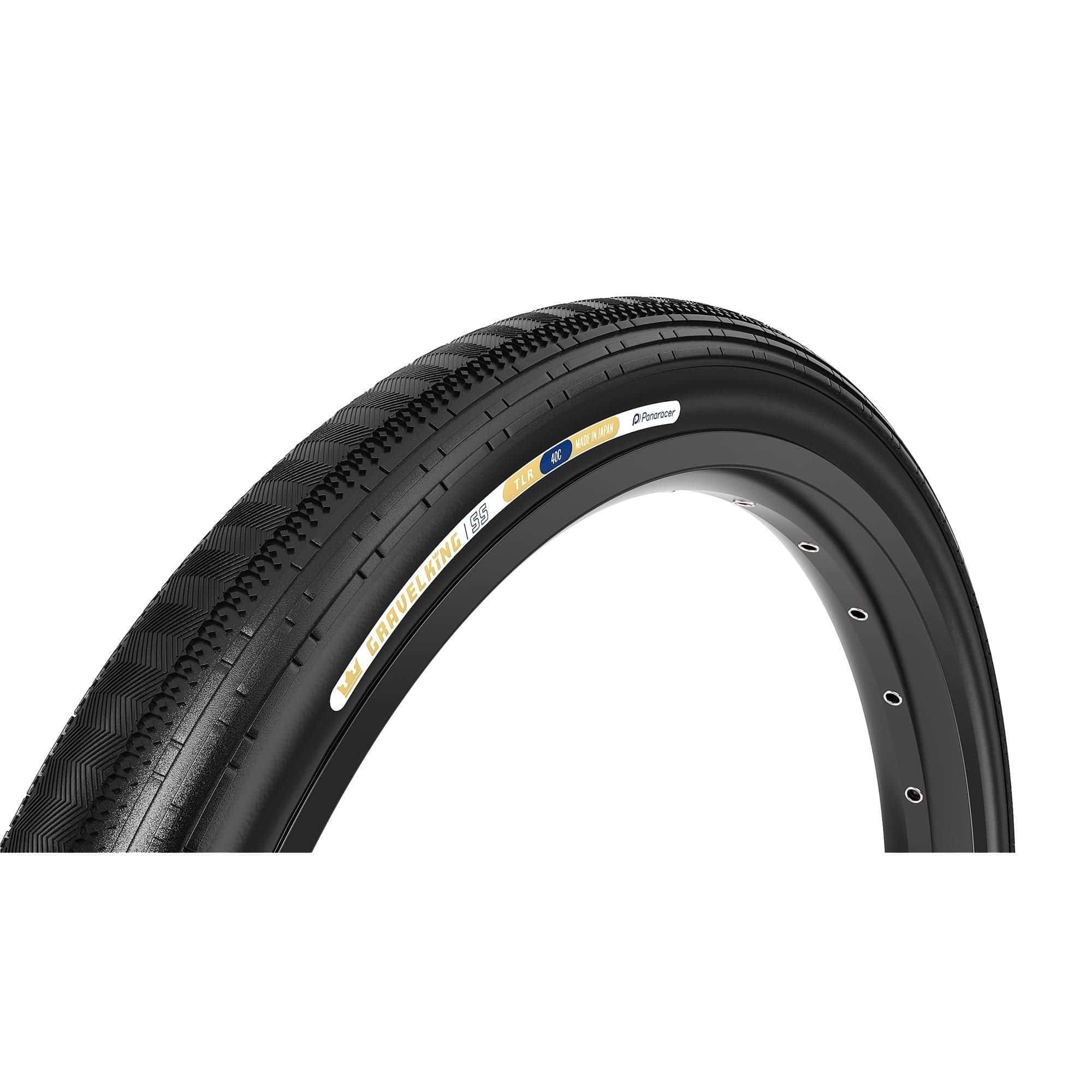 Panaracer TLR GravelKing SS tubeless gravel tyre with beadlock technology, shown with textured tread for off-road riding.