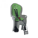Hamax Kiss medium child bike seat with suspension, reflective safety features, and secure mounting for safe cycling.