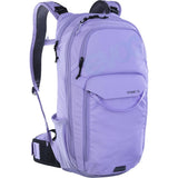 EVOC Stage 12L Performance Backpack with AIR FLOW CONTACT SYSTEM for enduro riding, shown with straps and ventilation features.