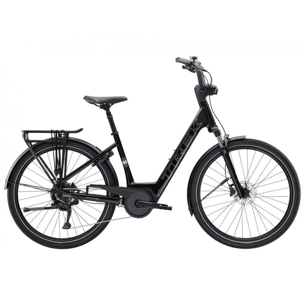 Trek Verve+ 2 Lowstep Gen 3 2025 e-hybrid bike with Bosch Active Line Plus motor, 400Wh battery, and lowstep frame design.