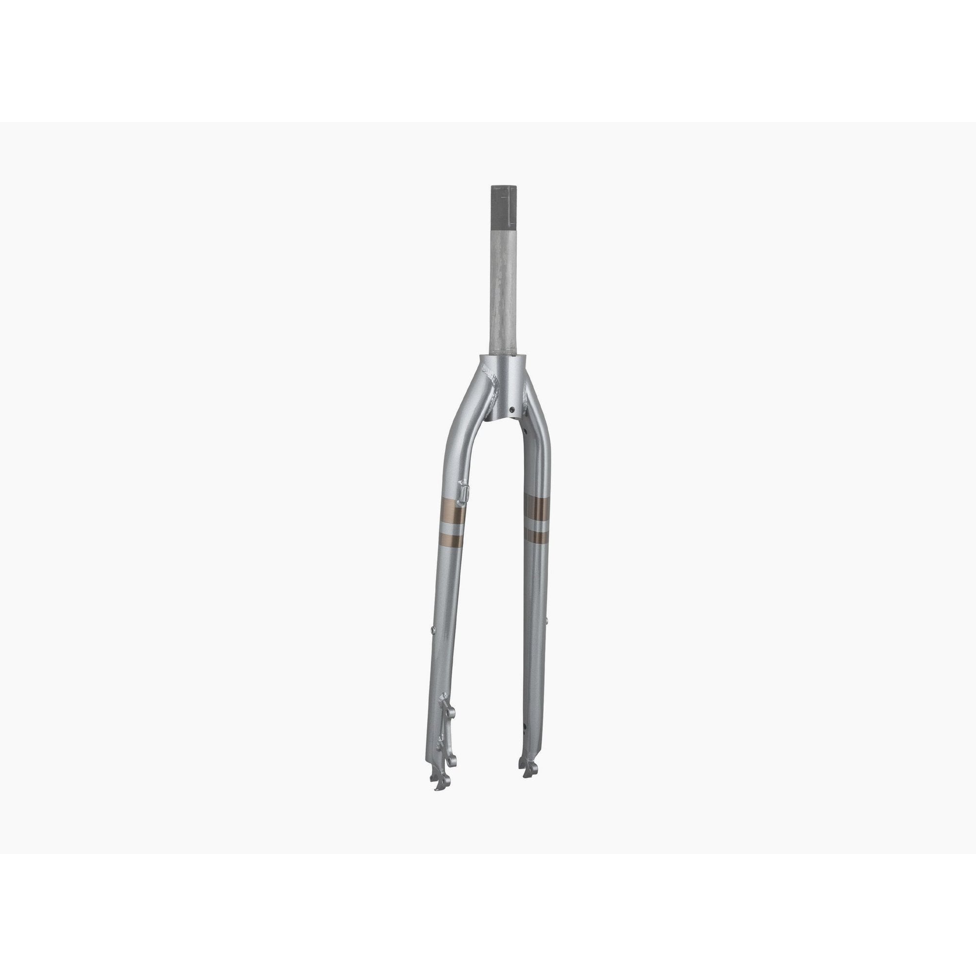 Trek Verve Steel 700C road bike disc brake forks, black and silver, showing the component's detailed design and mounting points.
