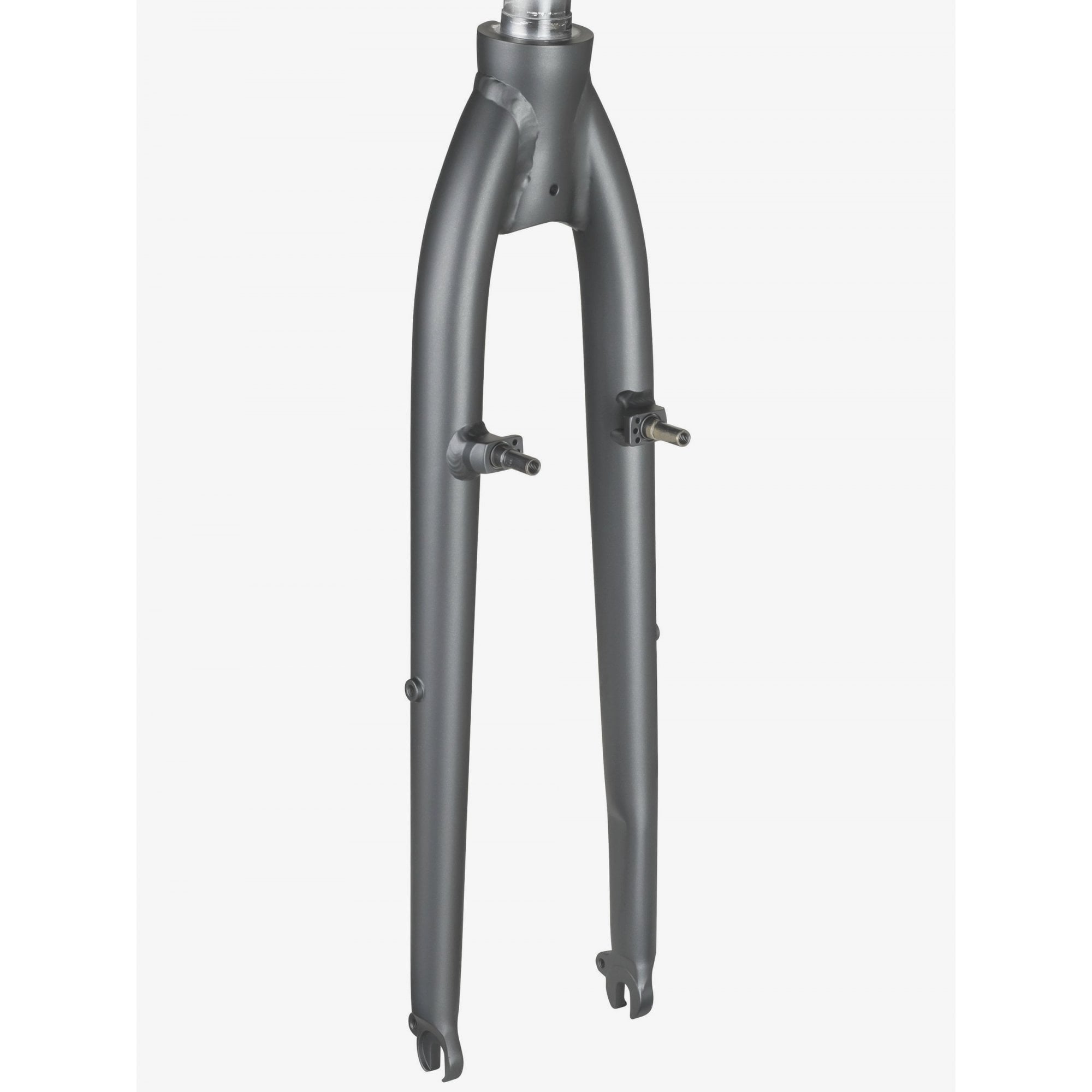 Trek X500 aluminum road bike fork in black pearl and grey, 305mm length with 45mm rake, component for Trek road bikes.