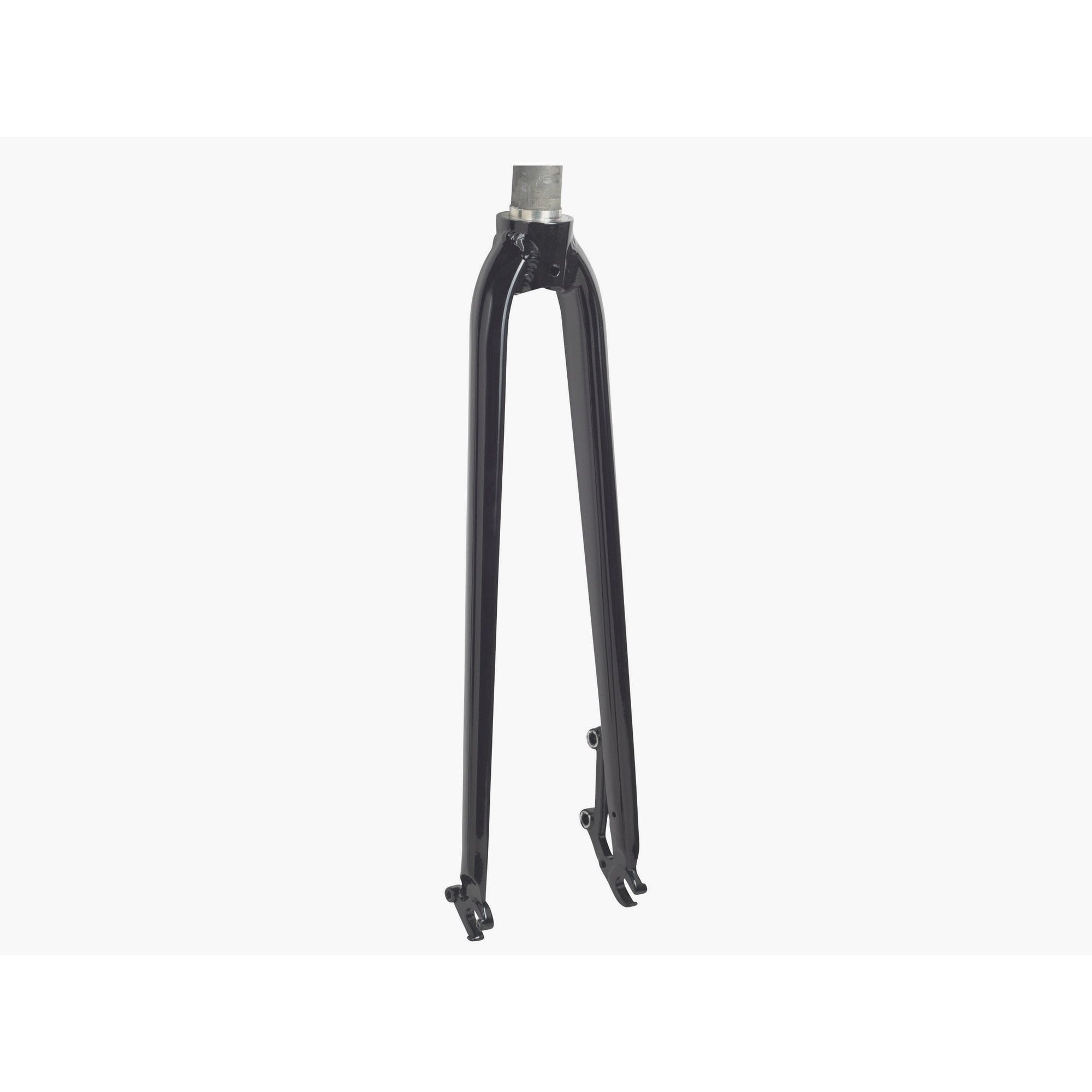 Trek Zektor aluminum 700c rigid road bike fork in black, 300mm length with 50mm rake, mounted on a bicycle.