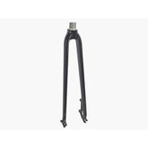 Trek Zektor aluminum 700c rigid road bike fork in black, 300mm length with 50mm rake, mounted on a bicycle.