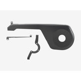 Trek 2023 Fetch+ 4 Cargo Box Chainguard with Bracket in black, bike component designed to protect chain and cargo area.
