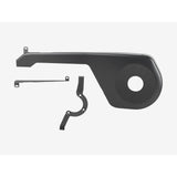 Trek 2023 Fetch+ 4 Cargo Box Chainguard with Bracket in black, bike component designed to protect chain and cargo area.
