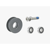 Trek Cargo Box Belt Drive Tensioner Pulley Assembly in black for bike component tensioning system.