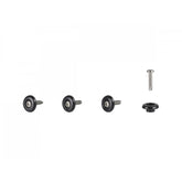 Trek Fetch+ 4 rainfly knob set in black chrome with screws, replacement components for rainfly adjustments.