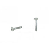 Trek black zinc plated self-tapping screw, 3.5mm x 19mm, for frame assembly, shown in close-up detail.