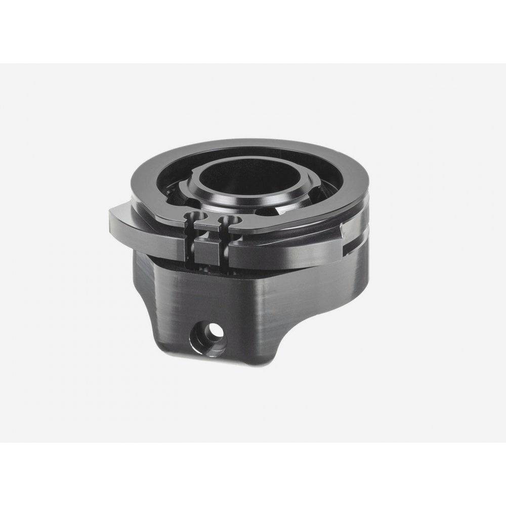 Trek Fetch+ 4 front steering disc cargo box component for bikes, black, with steering mechanism visible in the image.