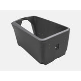 Trek 2023 Fetch+ 4 cargo box in black, 109x52x70cm, outdoor bike storage and luggage accessory on a bike.