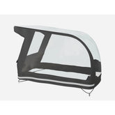 Trek Fetch+ 4 rainfly replacement fabric in black and clear, carrier rain cover accessory, waterproof and durable material.