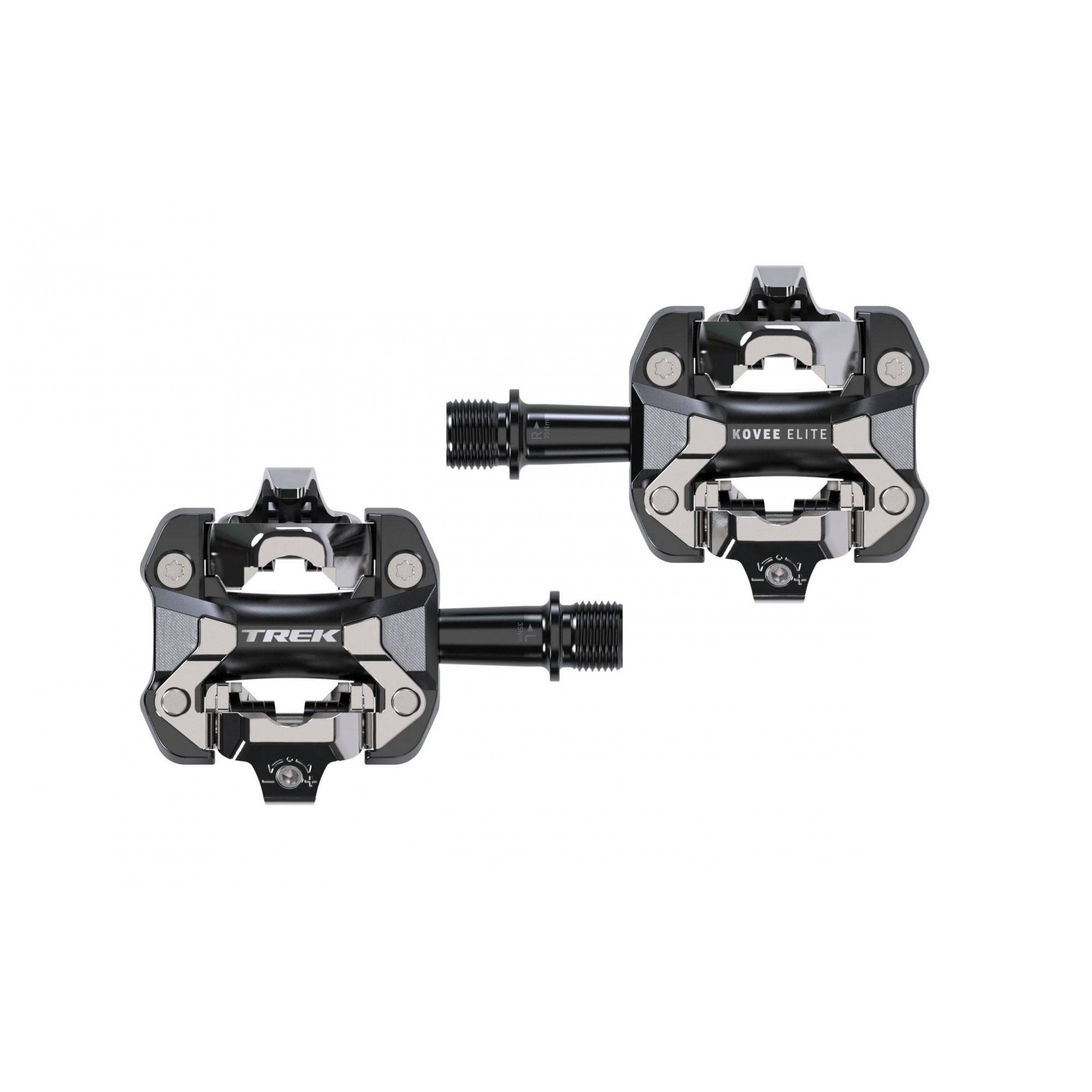 Trek Kovee Elite black clipless cycling pedal set with 9/16" spindle, lightweight components for performance riding