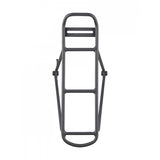 Black Trek rear bike rack for 700c wheels, lightweight luggage carrier accessory attached to a bicycle.