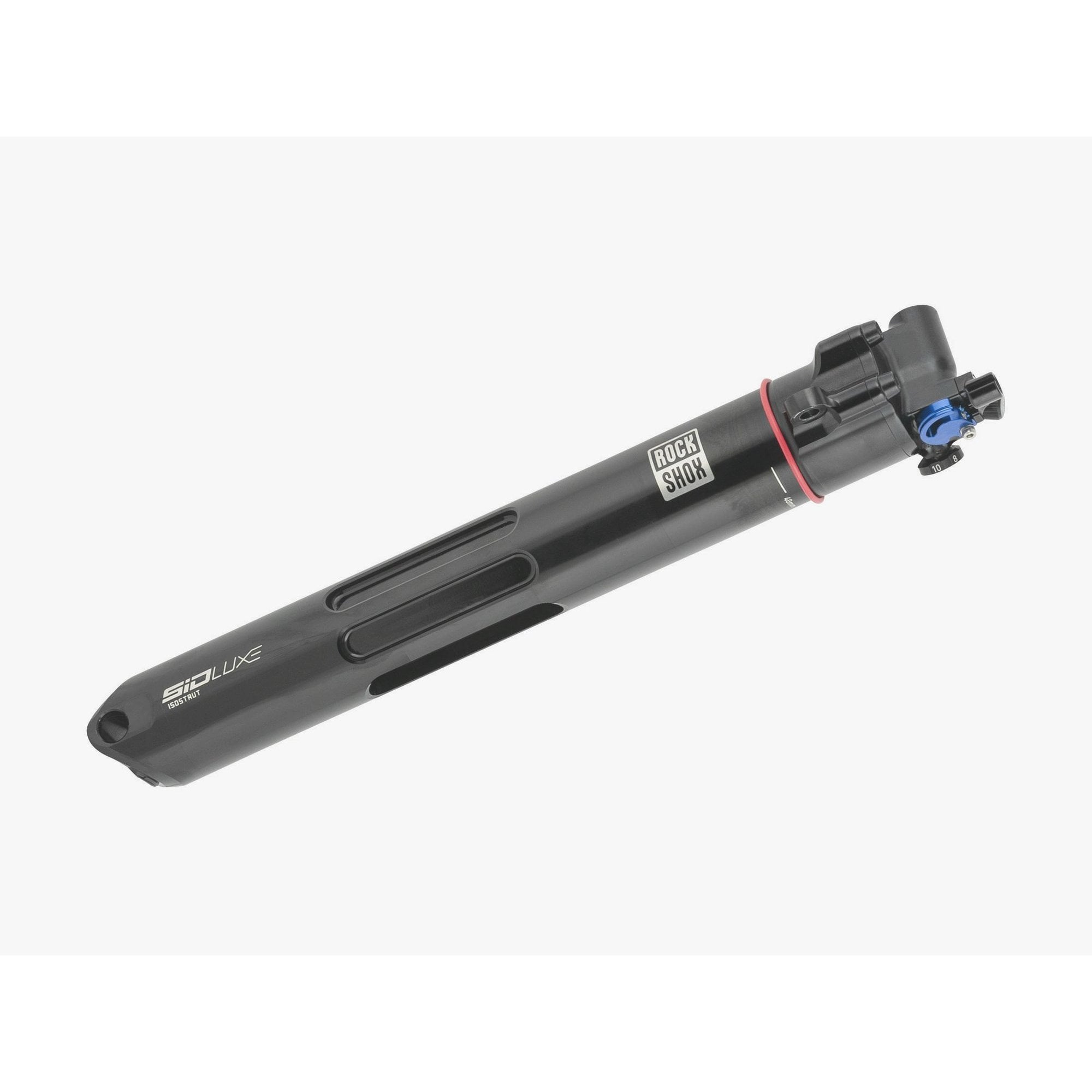 Trek 2024 Supercaliber SIDLuxe IsoStrut rear shock by RockShox, black, for mountain bike suspension components.
