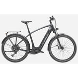 Trek Allant+ 7 2025 electric hybrid bike with sleek frame and integrated battery, ideal for commuting and recreational riding.