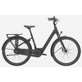 Trek District+ 1 Lowstep women’s 2025 e-hybrid bike for urban commuting, featuring a step-through frame and electric assist.