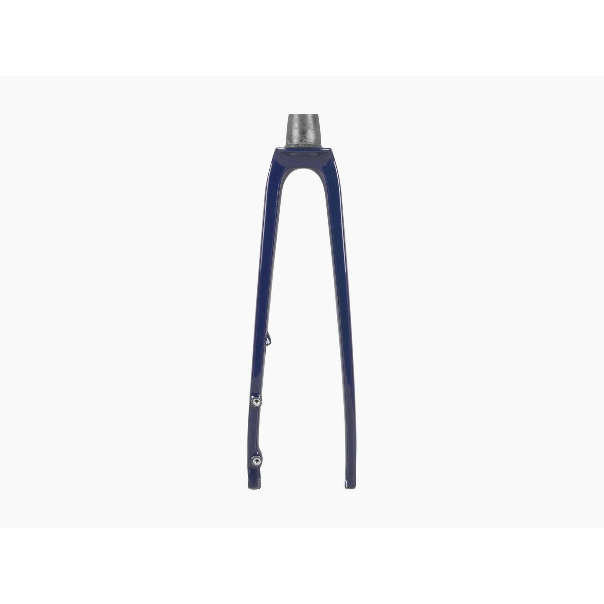 Trek 2024 Emonda SL 700C rigid road bike forks, lightweight aluminum components for precise steering and stability.