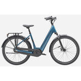 Trek District+ 3 lowstep e-hybrid bike for urban commuting and light trails, featuring a step-through frame and electric motor.