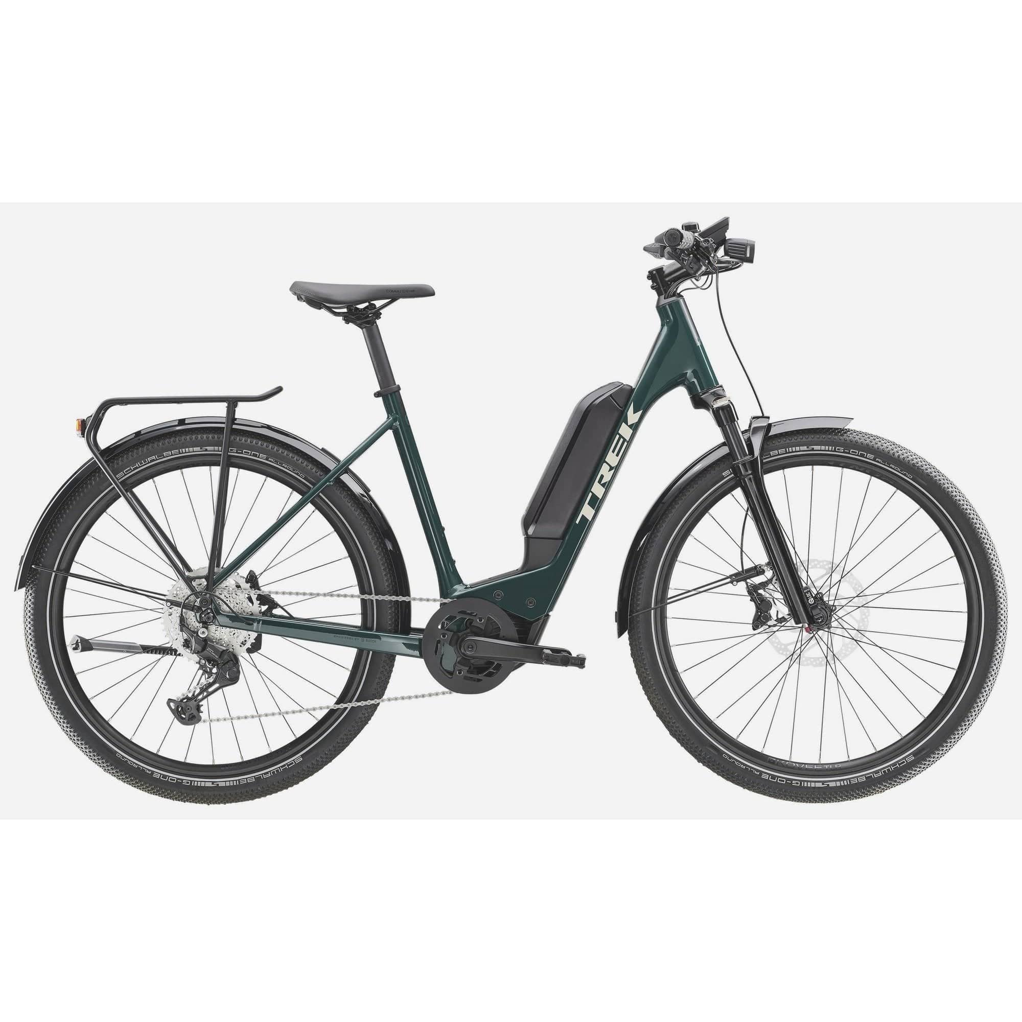 Trek Allant+ 6 Lowstep 2025 electric hybrid bike with step-through frame, ideal for urban commuting and leisure rides.