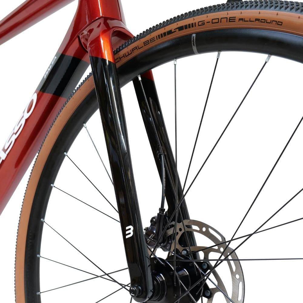 Basso Palta GRX 1x12 gravel bike with Shimano GRX 12-speed drivetrain and Mavic wheels, shown on a paved path.