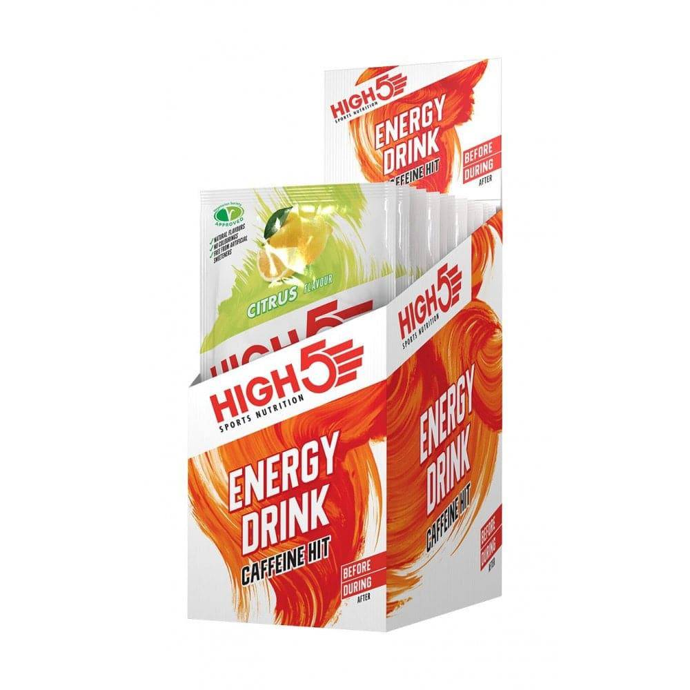 High5 Energy Drink Caffeine Hit sachets in citrus flavor, 12-pack, performance boost accessories, ready for active use