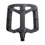 Funn Taipan MTB flat pedals with glass fiber reinforced plastic body and replaceable pins, designed for mountain biking.