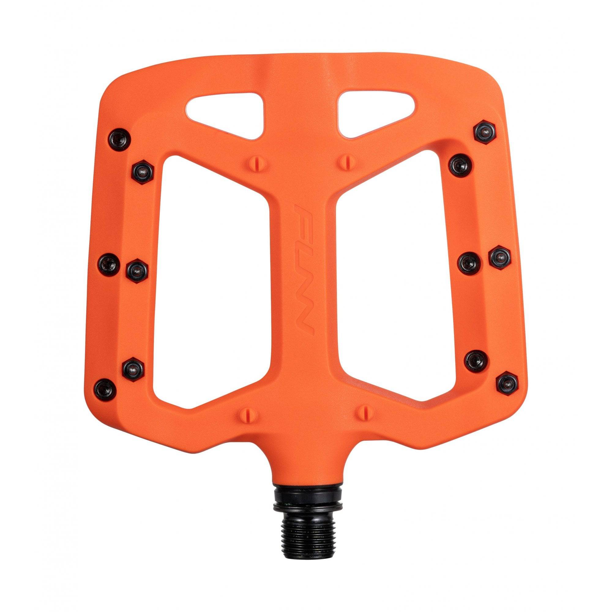 Funn Taipan MTB flat pedals made of glass fiber reinforced plastic with replaceable pins for mountain biking.