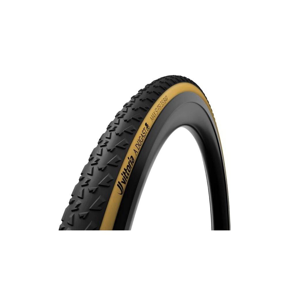 Dugast Rhino 33-28" tubular cyclocross tire with XL neoprene and cotton Monsoon tread, suitable for off-road cycling.