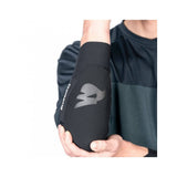 Bluegrass Aura Core Level 1 mountain bike elbow pads with triple-flex SAS-TEC protection, featuring blue and black design.