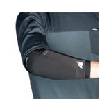 Bluegrass Aura Level 1 mountain bike elbow pads in blue, designed for trail and downhill protection, showing padded sleeves and adjustable straps.