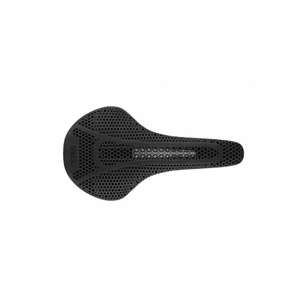 Fizik Vento Antares Adaptive R1 carbon rail cycling saddle with sleek black design and aerodynamic shape.