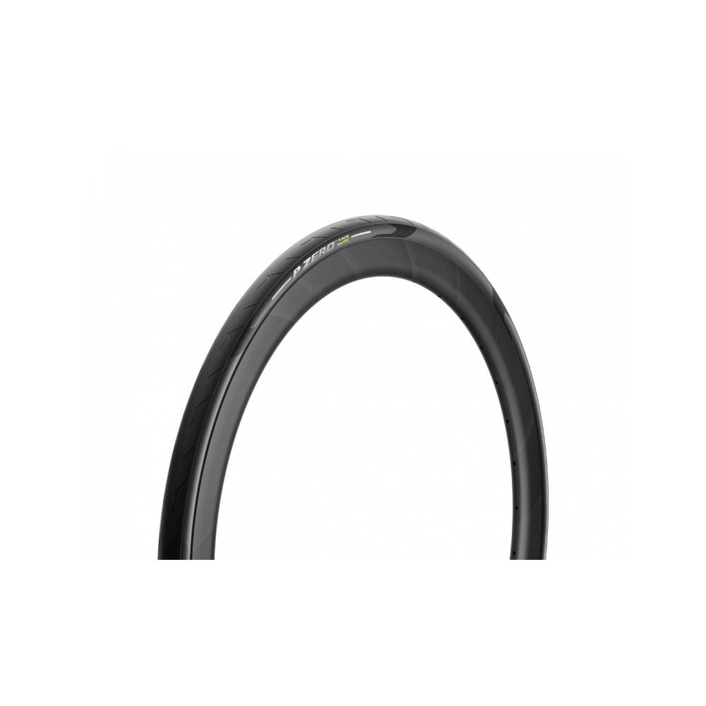 Pirelli P Zero Race TLR RS tubeless ready road racing tires mounted on a bike wheel, showcasing performance components for racing.