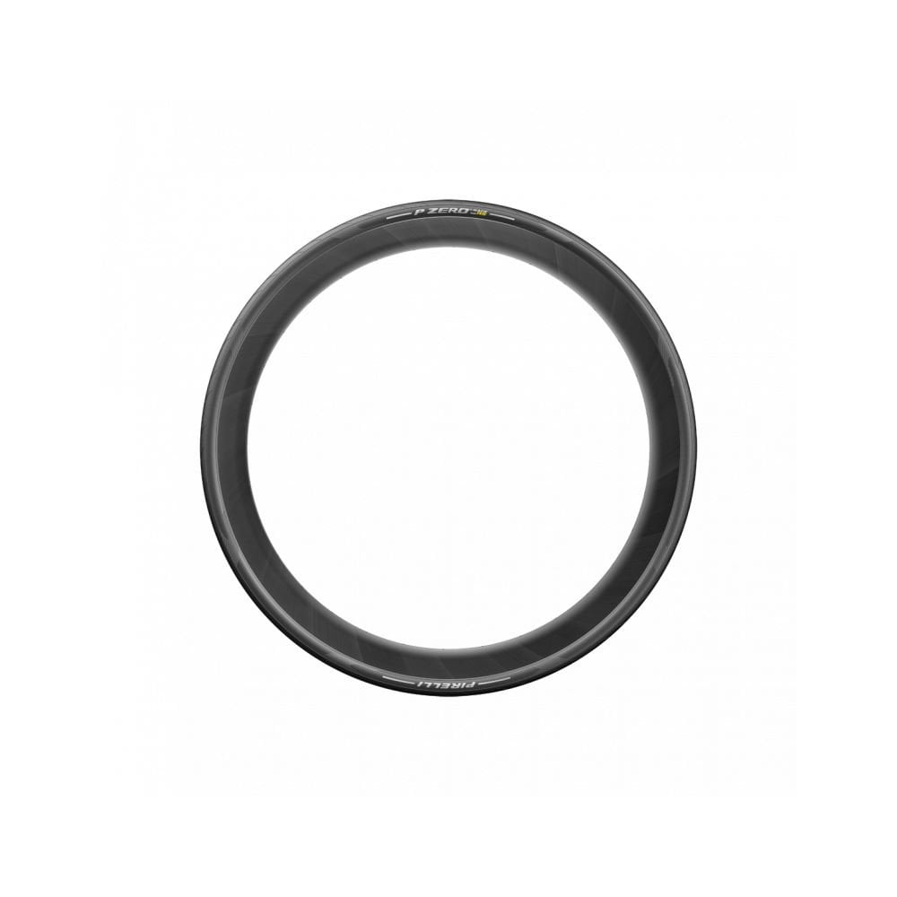 Pirelli P Zero Race TLR RS tubeless ready road bike tires for racing, shown mounted on a wheel.